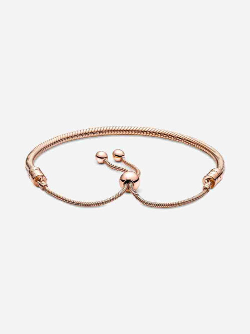 Moments Snake Chain Slider Bracelet Rose gold-plated