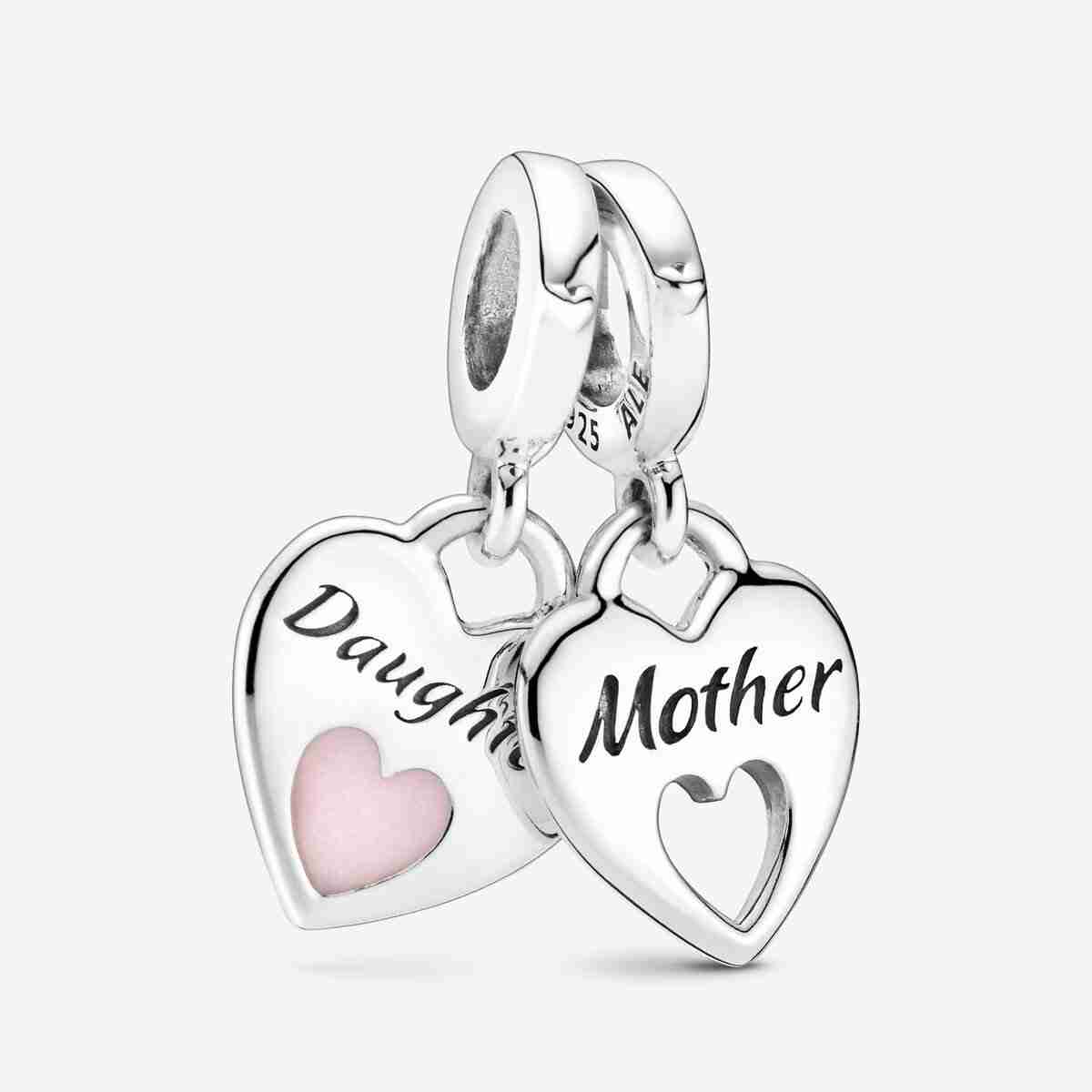 Mother Daughter Splittable Heart Charm and Bracelet Set
