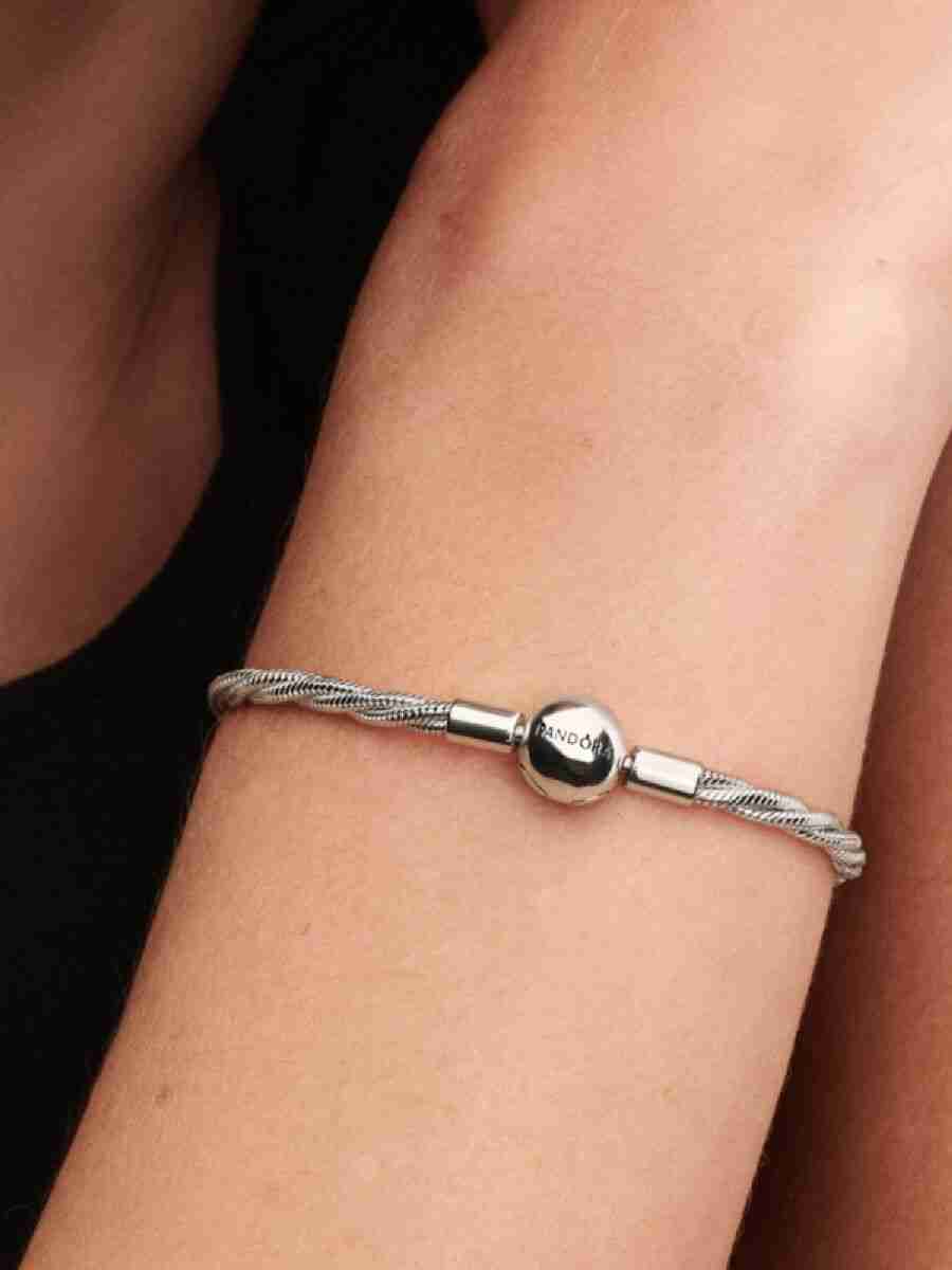 Round Clasp Twisted Snake Chain Sterling silver
