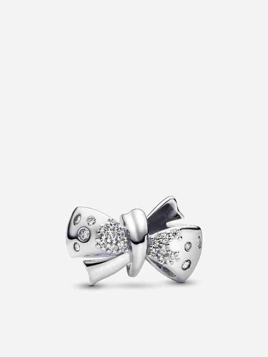 Silver Sparkling Bow Bracelet Set