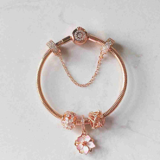Full rose gold cherry blossom set