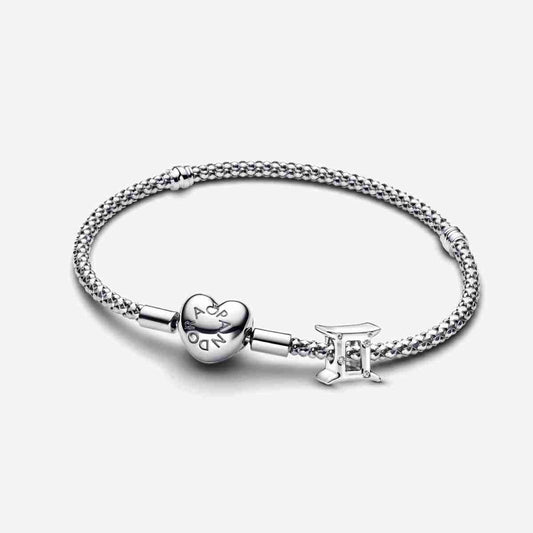 Gemini Zodiac Charm Studded Bracelet Set
