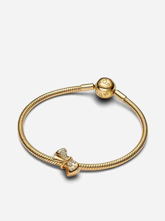 Gold Sparkling Bow Bracelet Set