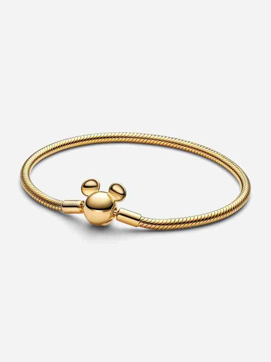 Mouse Clasp Snake Chain Bracelet Gold-plated