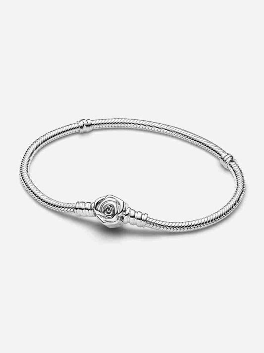 Moments Rose in Bloom Clasp Snake Chain Bracelet