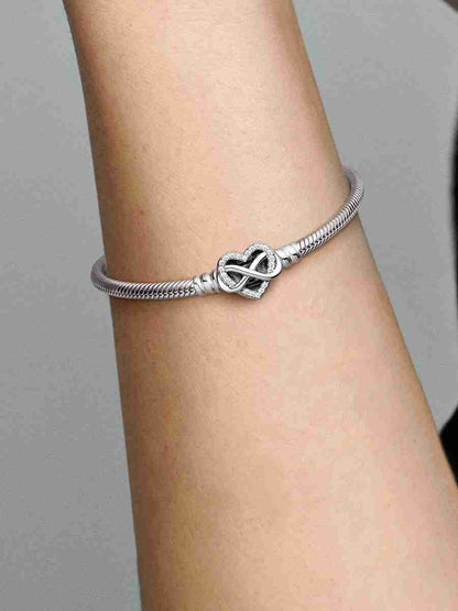 Moments Sparkling Infinity Heart Clasp Snake Chain Bracelet Sterling silver