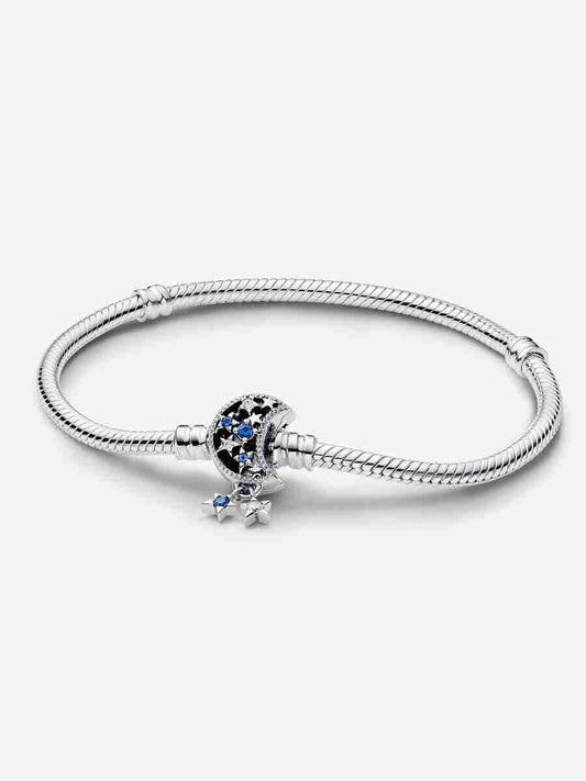 Moments Sparkling Moon Clasp Snake Chain Bracelet