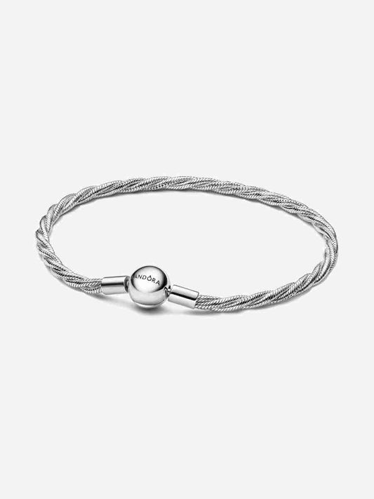 Round Clasp Twisted Snake Chain Sterling silver